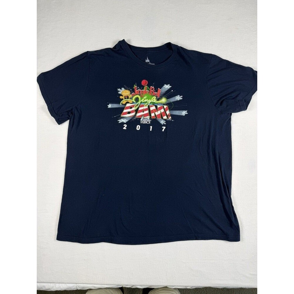 Disney Parks Jingle Bell Jingle BAM 2017 Tee Navy XXL Hollywood Studios